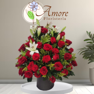 Arreglo Clásico de Rosas y Lirios