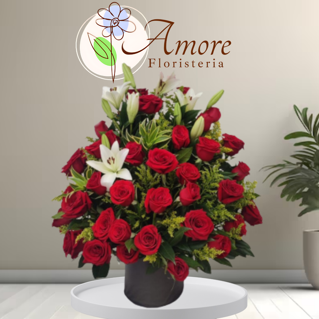 Arreglo Clásico de Rosas y Lirios